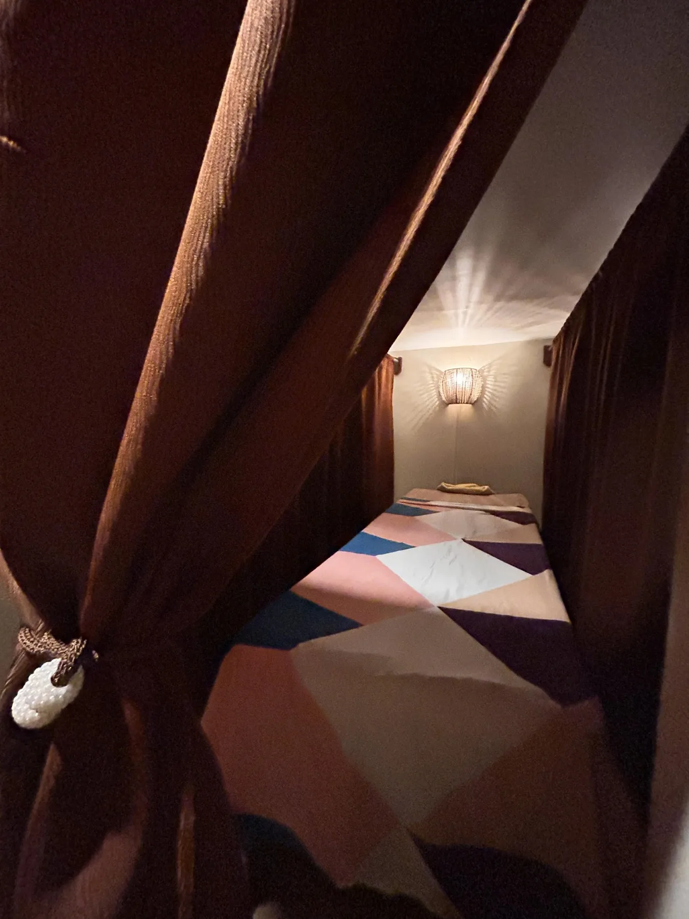A clean, private massage room in Moalboal